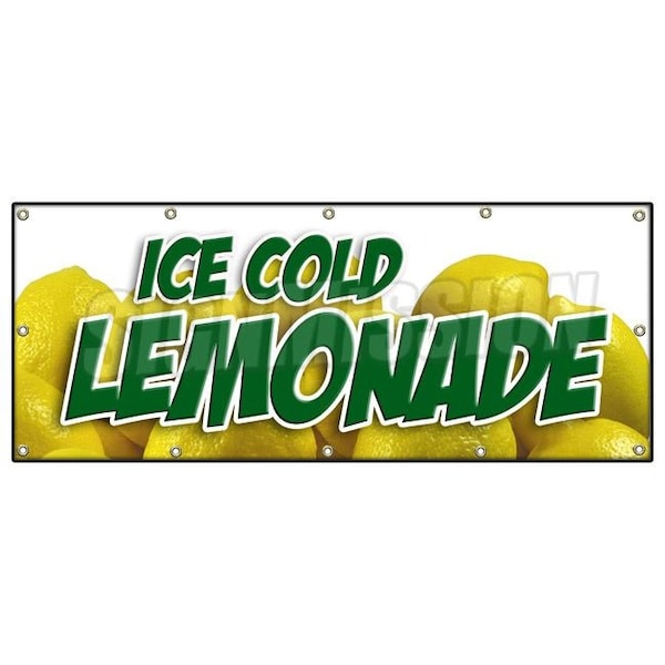 Signmission LEMONADE 1 BANNER SIGN lemonaid ice cold fresh homemade drinks food B-120 Lemonade 1 - main